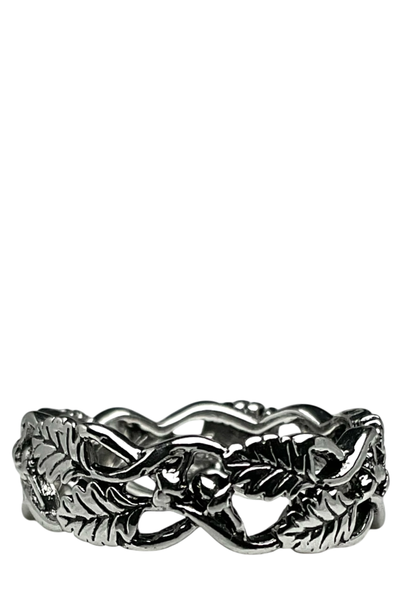 Anillo Hojas Plateado