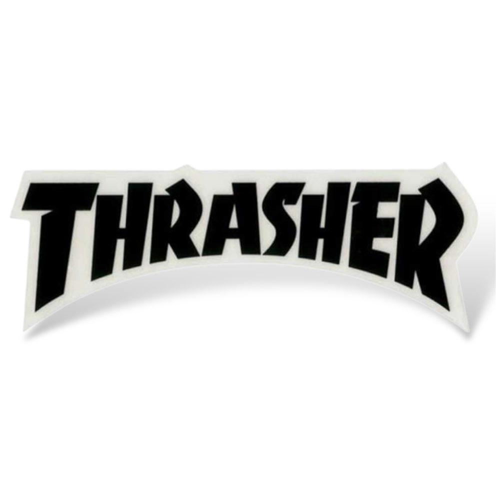 Sticker Thrasher Logo Die Cut Negro-Skateshop