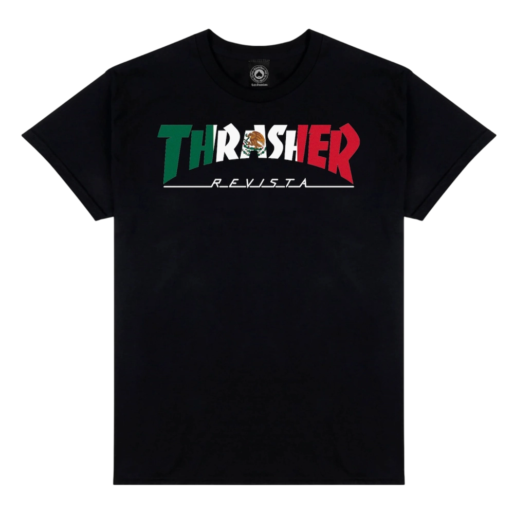 Camiseta Thrasher Mexico negro-Skateshop