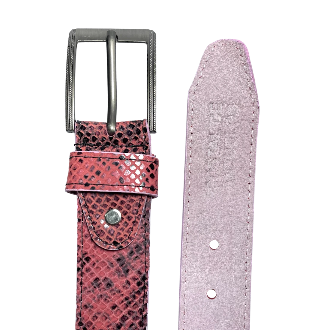 Correa CDA 100% cuero rosa